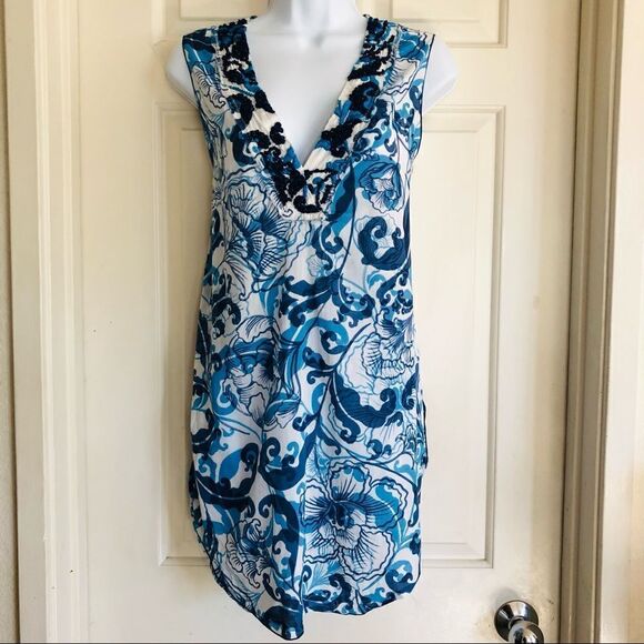 NWOT Maliparmi Magicoral Floral Beaded Tunic - Picture 1 of 16